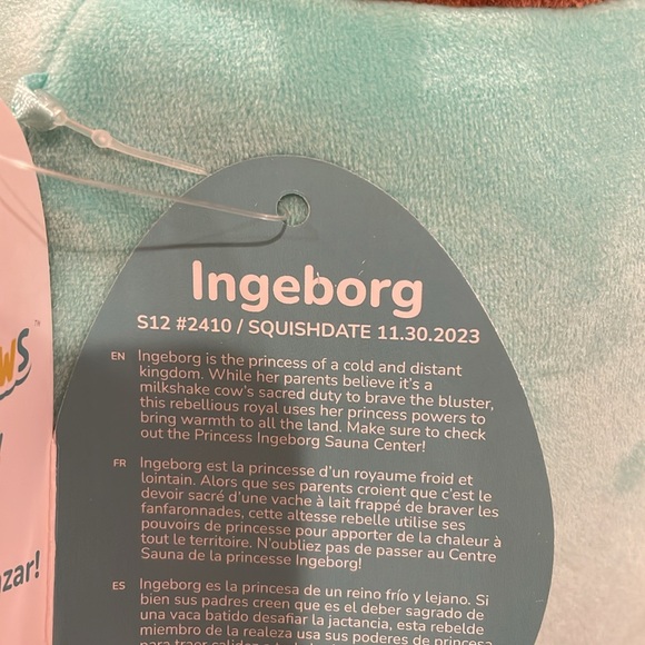 NWT 12” Ingeborg the Mint Chocolate Milkshake Cow Squishmallow -Crossover Squad2 - Picture 5 of 5